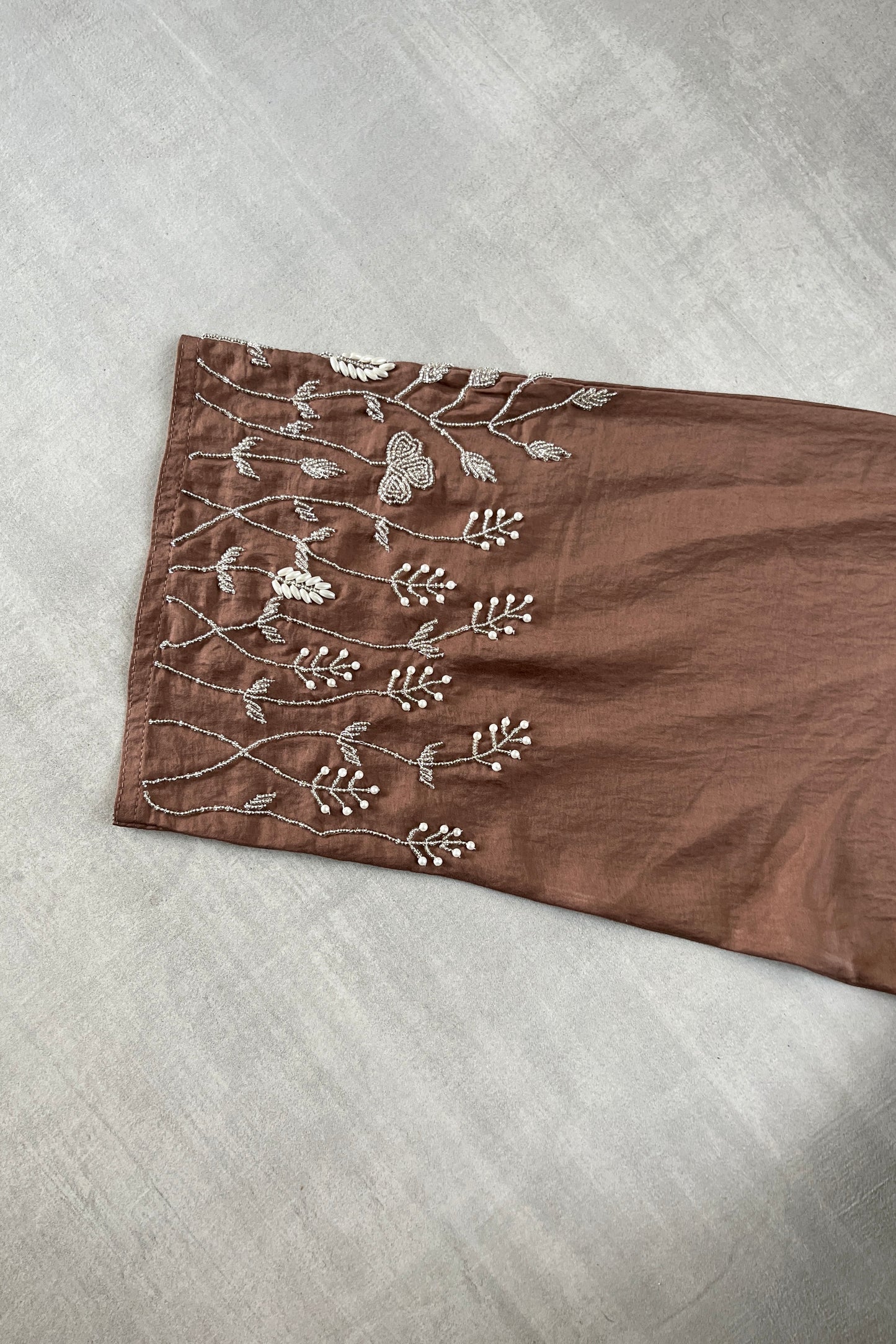 Pearl sleeve abaya - Bruin/roze