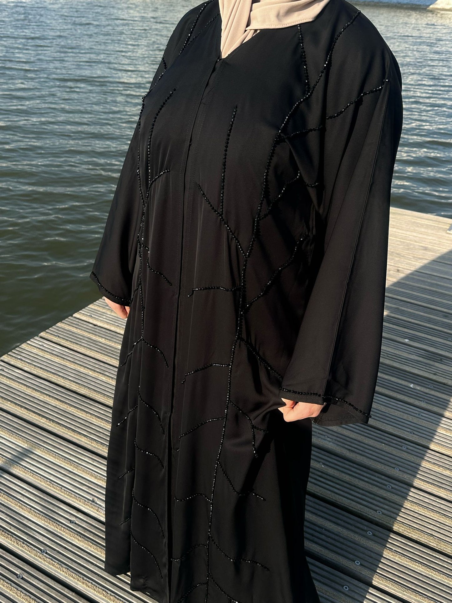 Noor Elegance abaya - Serene Black