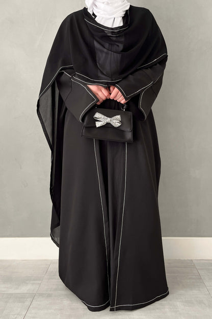 Kimono gewoven detail - Black